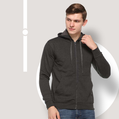 Charcoal Zippered-Hoodies