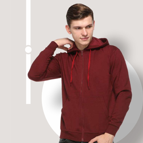 Maroon Zippered-Hoodies