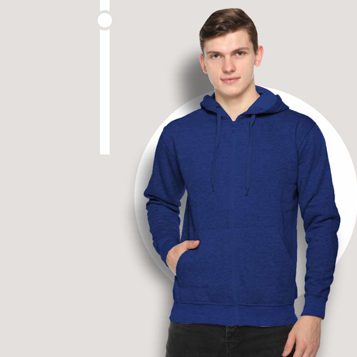 Royal-Blue Zippered-Hoodies
