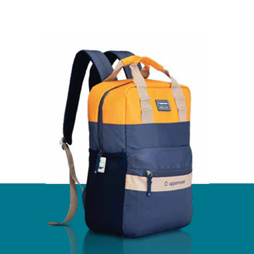 Vegan Leather Laptop Backpack 7A Blue