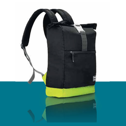 Roll Top Laptop Backpack 12A Black