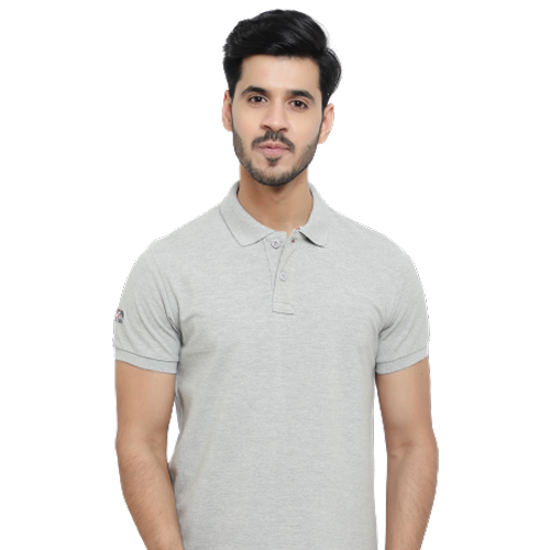 Cotton Collar T-Shirt Grey