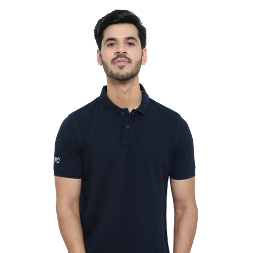Cotton Collar T-Shirt Navy