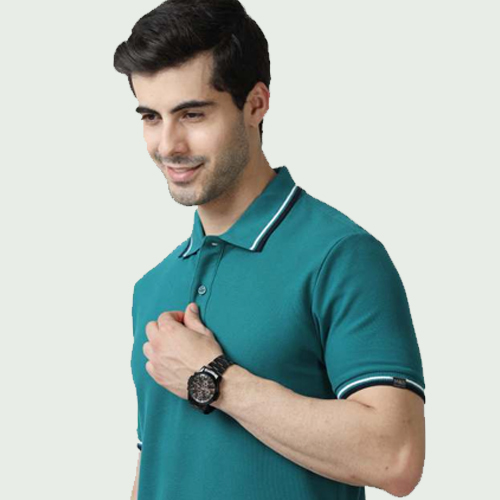 M&S Polo T-shirts Aqua Blue