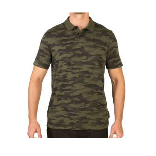MENS HALF SLEEVE POLO TSHIRT ARMY MILITARY CAMO PRINT 100-CAMO KHAKI