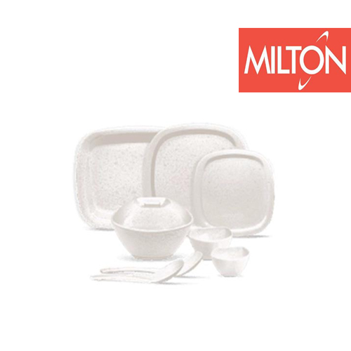 Melamine By MILTON Terroso Square Round  Dinner Set Of 24 Pcs