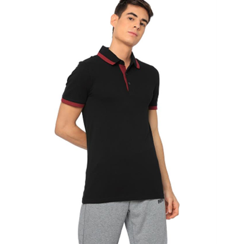 PUMA ESN Polo Black (Maroon Tipping)