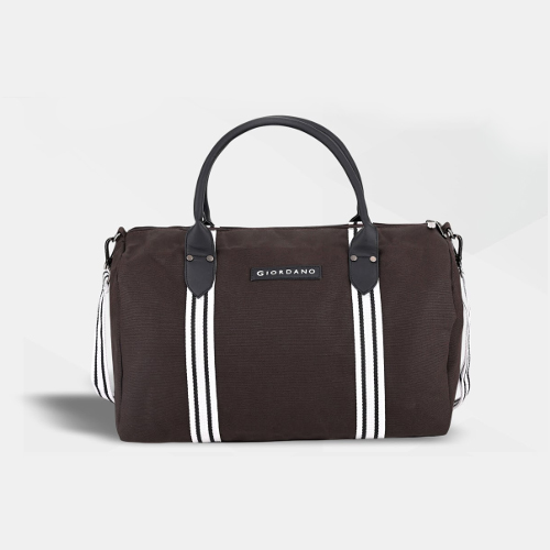 G 02 Giordano Stripes Canvas Laptop Bag 01 Brown