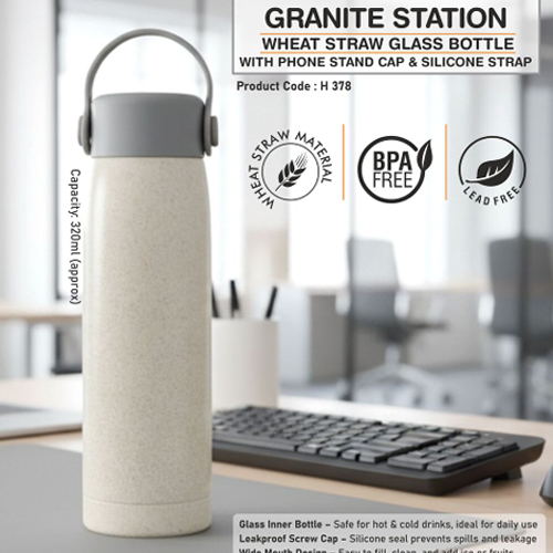 GRANITE STATION WHEAT STRAW GLASS BOTTLE